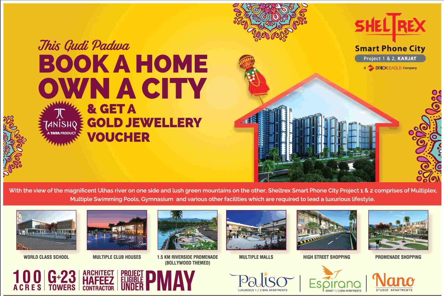Book a home & get gold jewellery voucher at Sheltrex Smart Phone City in Mumbai